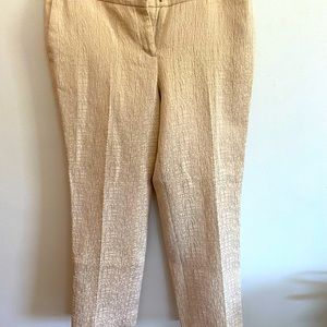 Beautiful gold texture makes pants dressy and stylish.